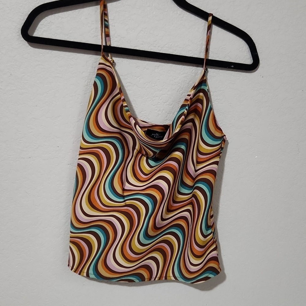 Milk & Honey Camisol Womens top Size 8 spaghetti strap tank blouse scoop front